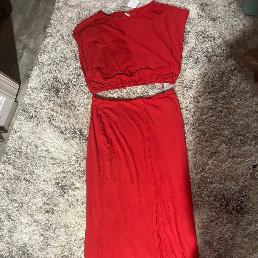 Free People Crop Top & Skirt Set